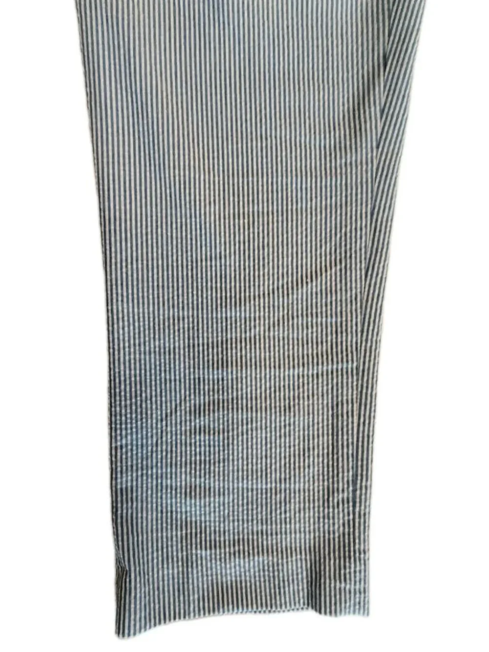 Linea Uomo Men Size 42X32 Pinstriped Cuffed Pants Blue/White